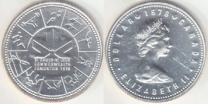 1978 Canada silver $1 (Commonwealth Games) Prooflike K000050